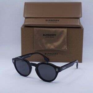 Burberry BE4404 300187 Round Sunglasses - Black/Dark Grey